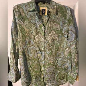 Nautica Women’s Green Paisley Casual Shirt